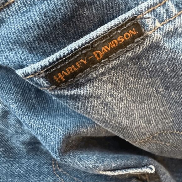 Harley-Davidson Men's Straight Leg Biker Motorcycle Denim Jeans Blue Size 32x32 - Picture 6 of 9